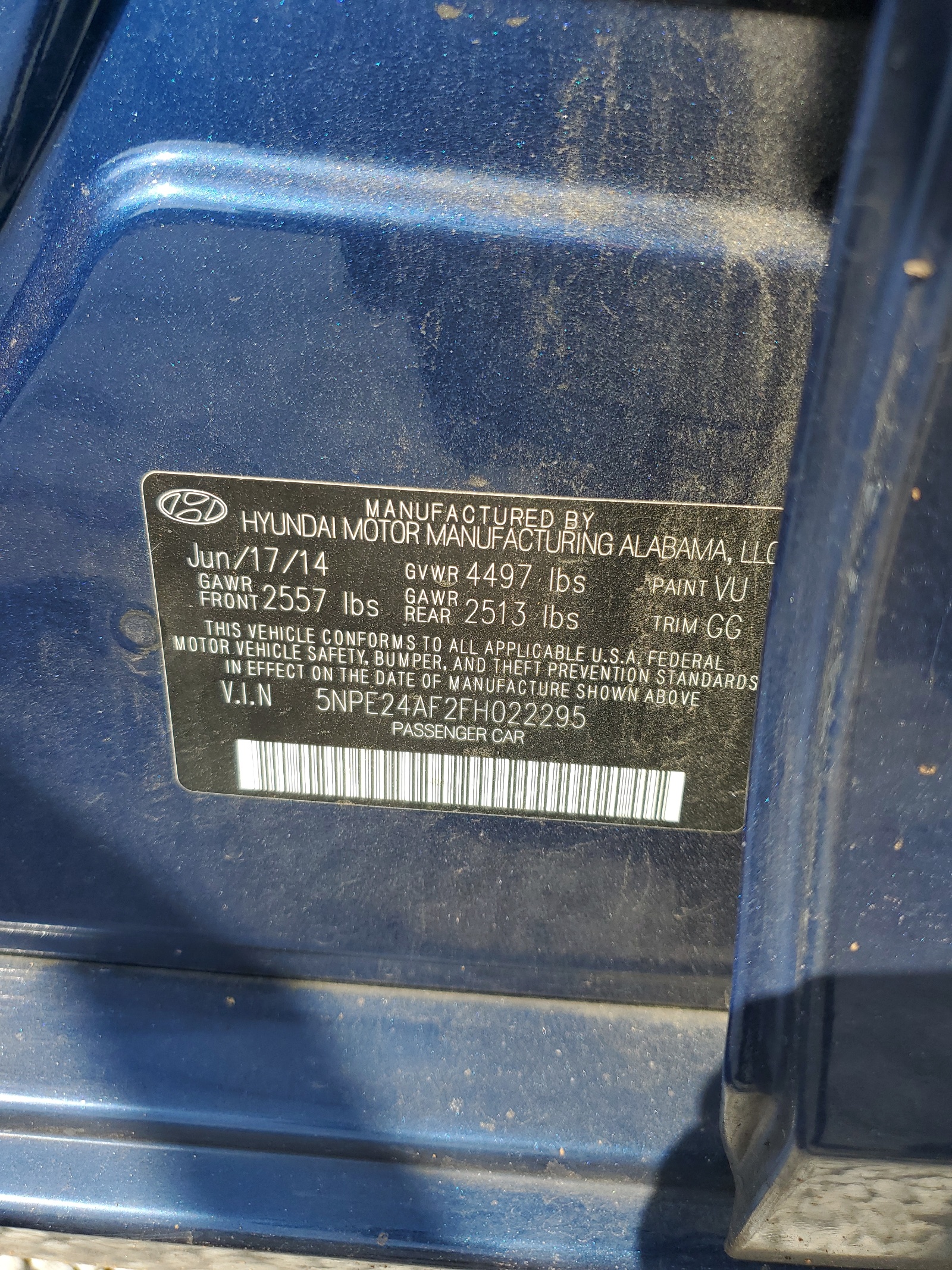 5NPE24AF2FH022295 2015 Hyundai Sonata Se