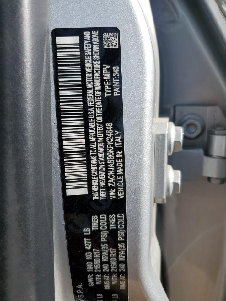 2019 Jeep Renegade Latitude VIN: ZACNJABB6KPK24648 Lot: 56806534