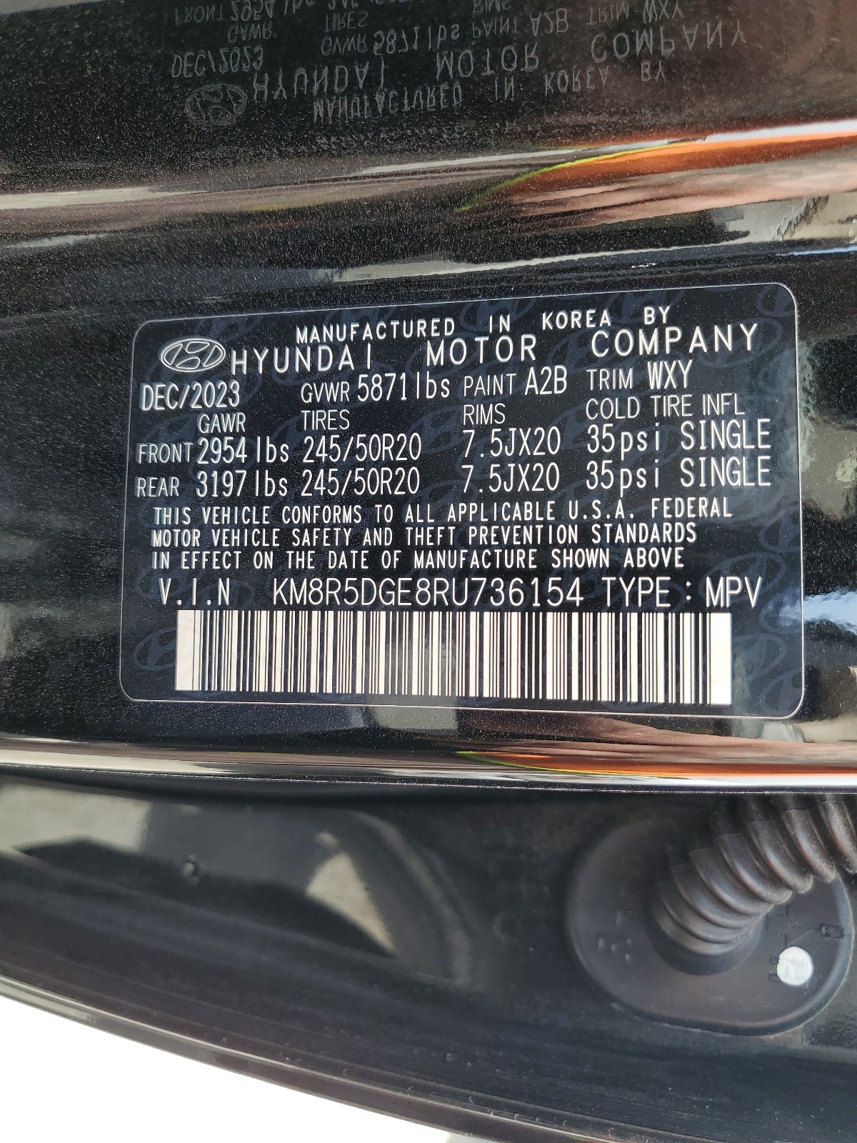 KM8R5DGE8RU736154 2024 Hyundai Palisade Limited