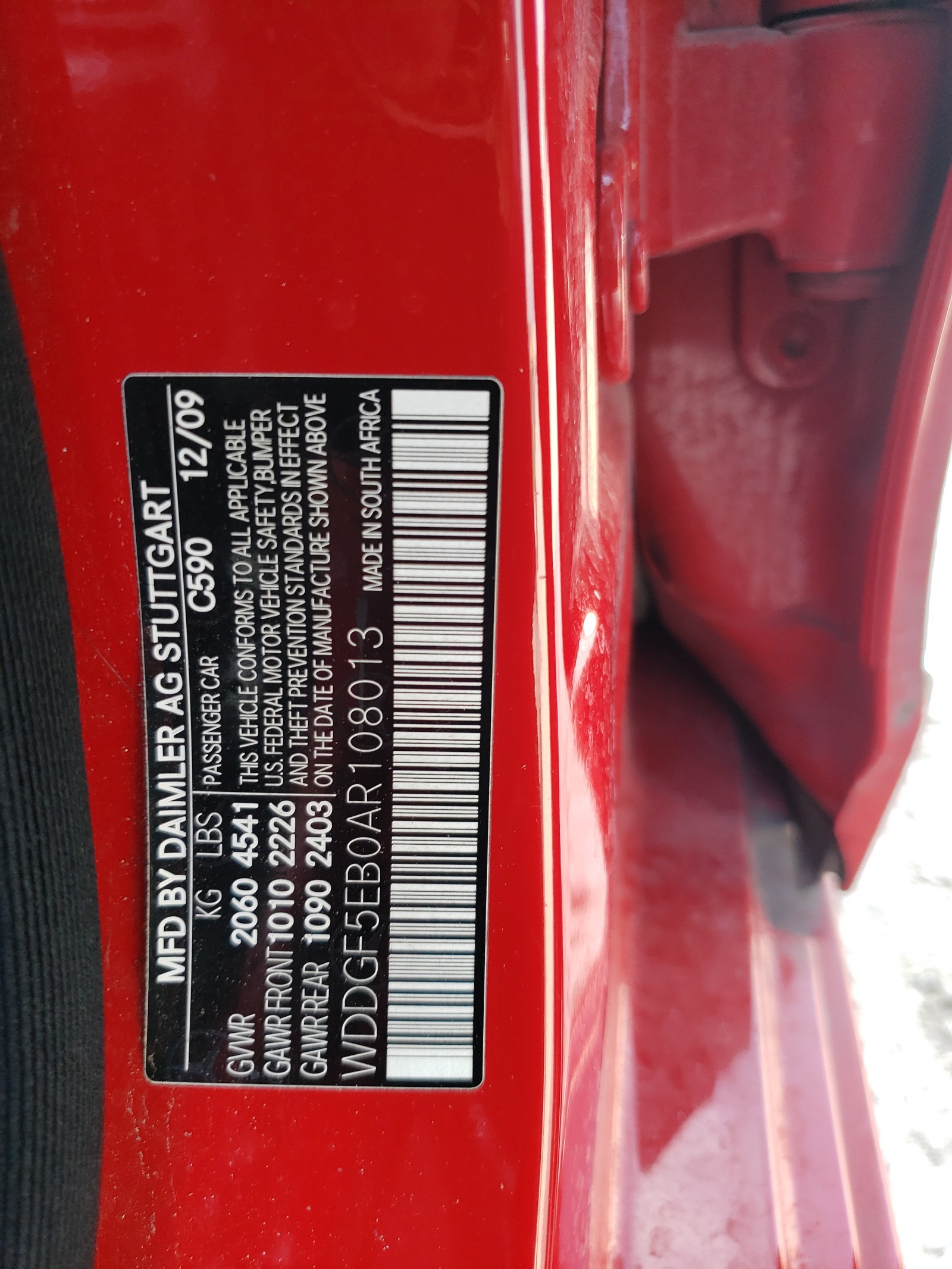 WDDGF5EB0AR108013 2010 Mercedes-Benz C 300