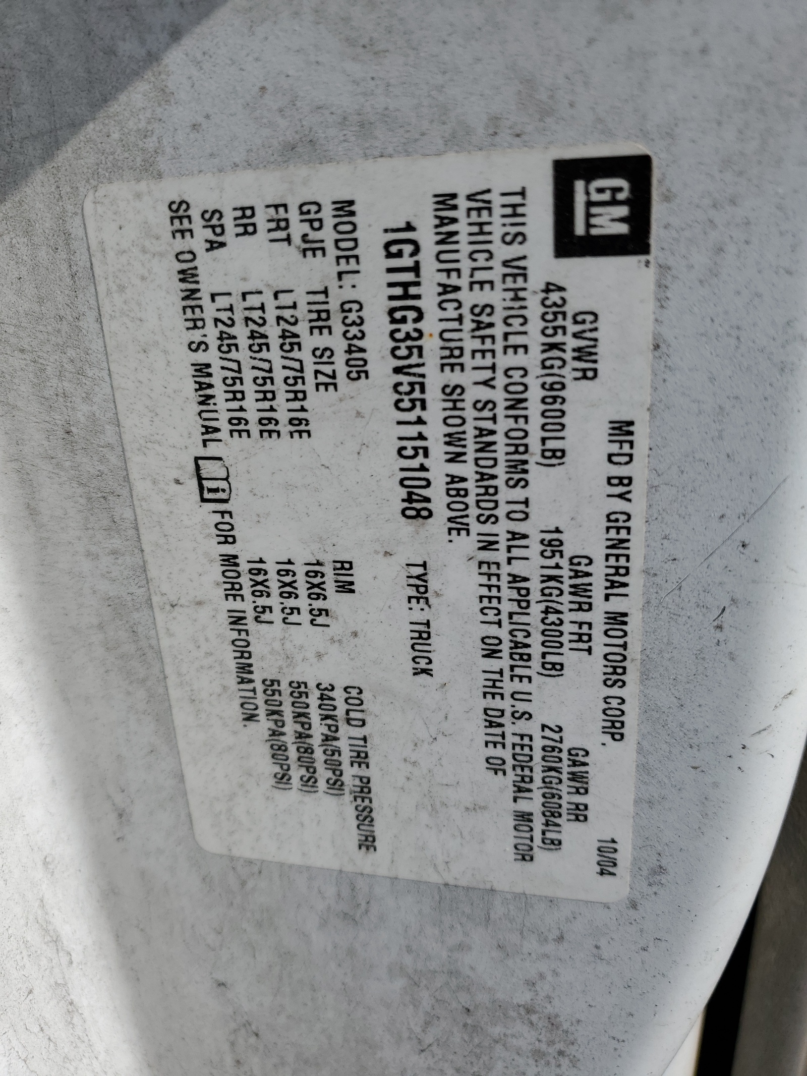 1GTZ7GFG5K1353007 2019 GMC Savana G3500