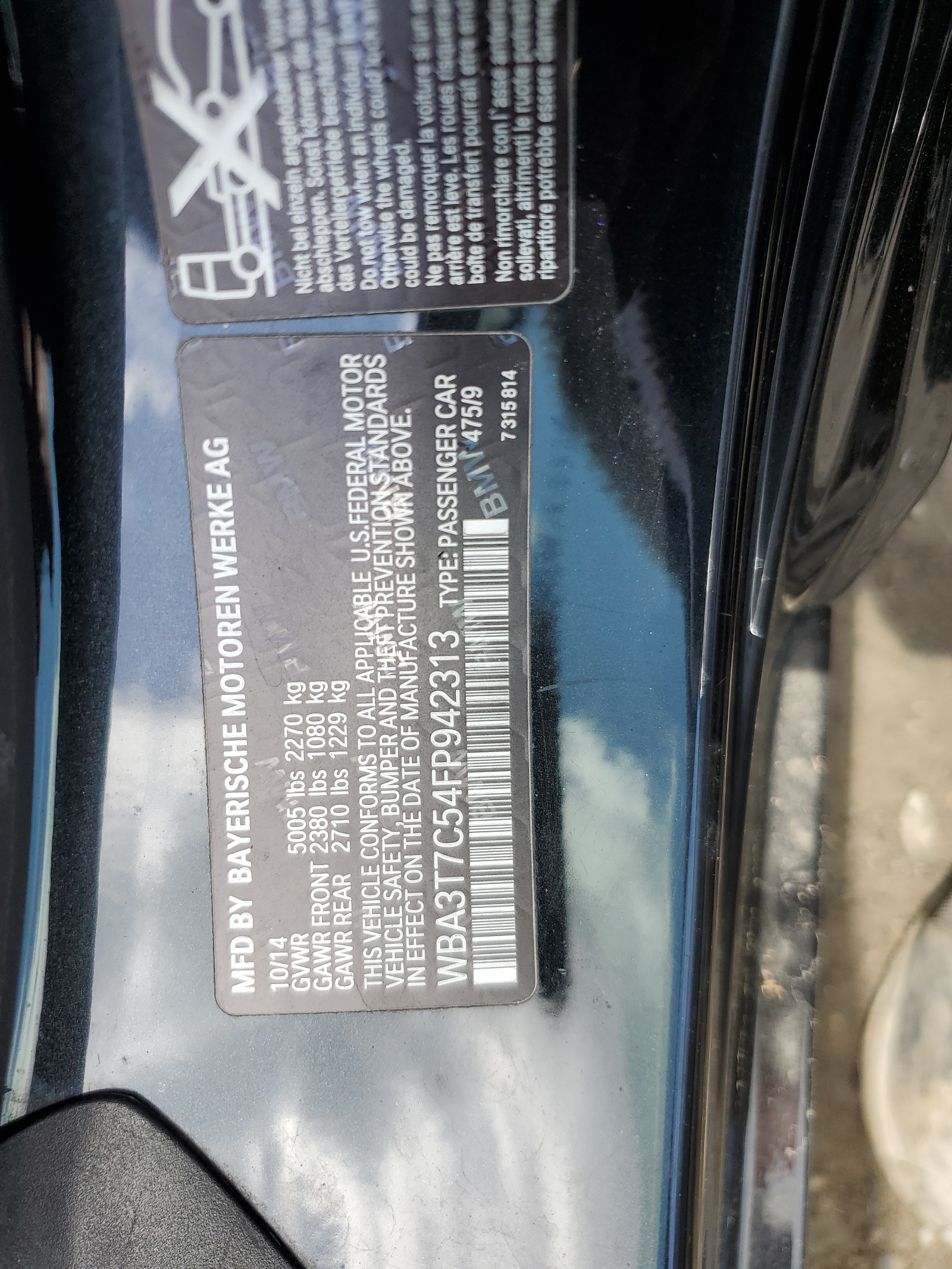 WBA3T7C54FP942313 2015 BMW 435 Xi