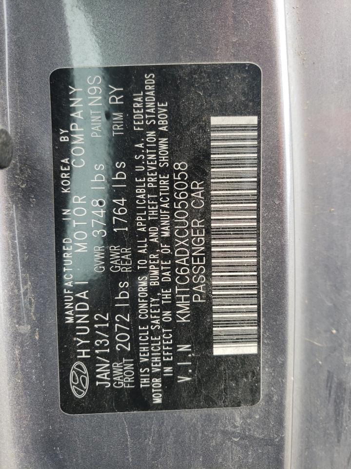 2012 Hyundai Veloster VIN: KMHTC6ADXCU056058 Lot: 54680754