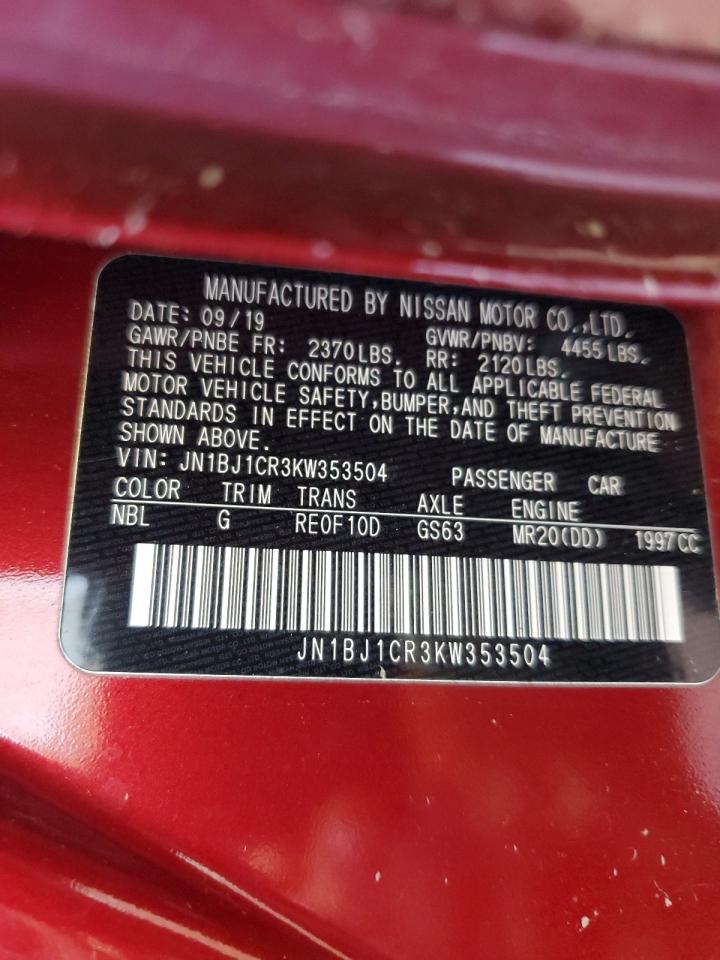 2019 Nissan Rogue Sport S VIN: JN1BJ1CR3KW353504 Lot: 56089834