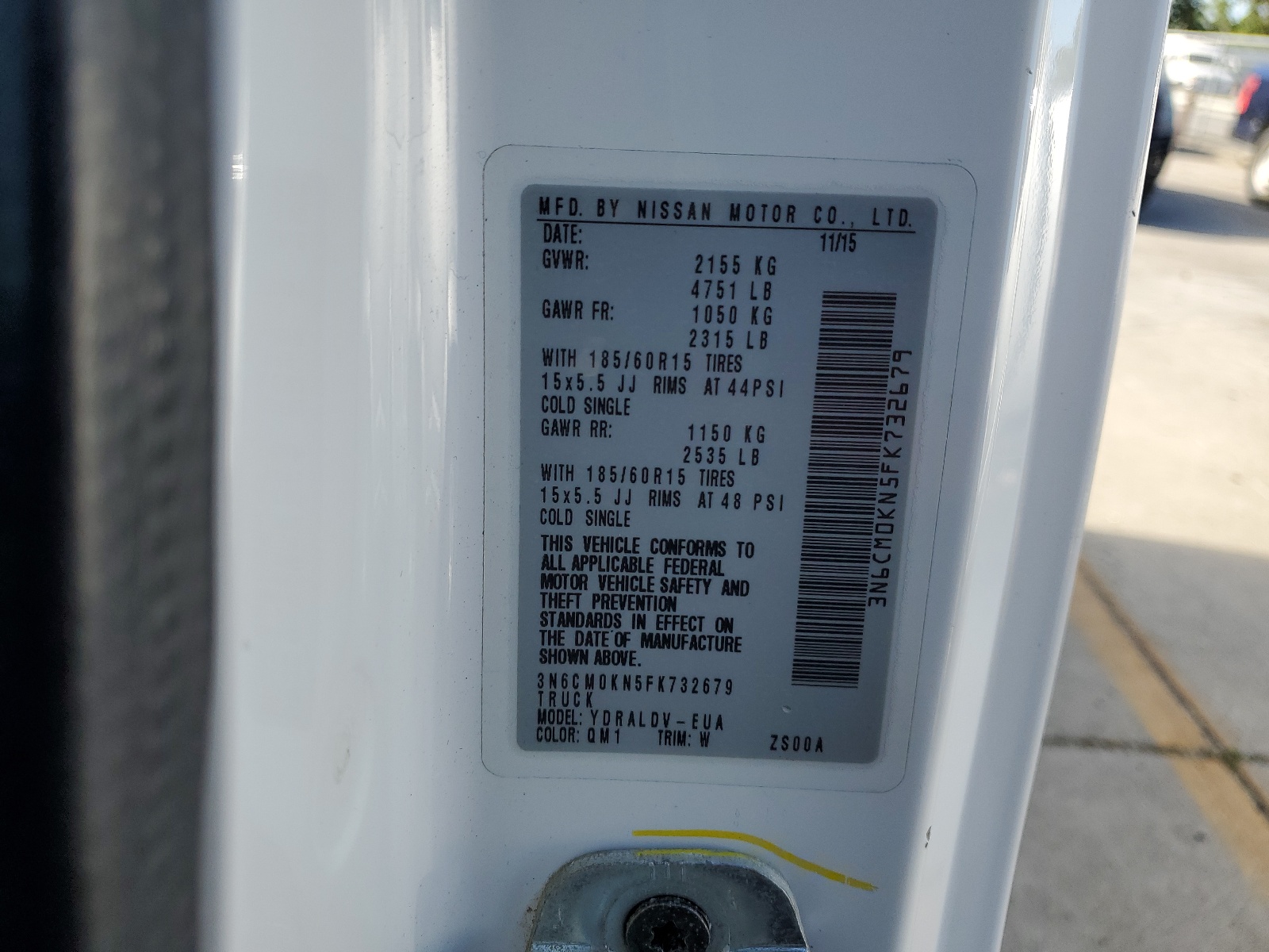 3N6CM0KN5FK732679 2015 Nissan Nv200 2.5S