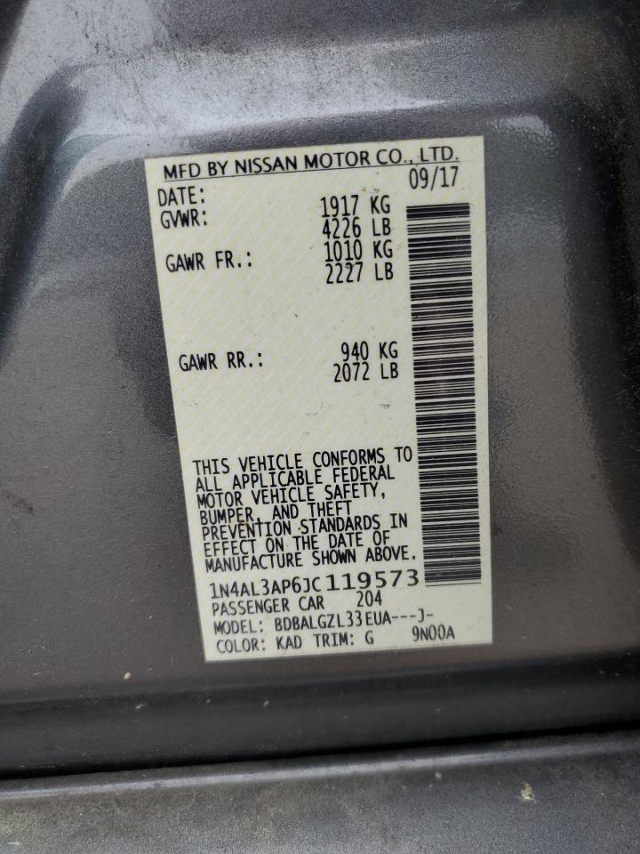 2018 Nissan Altima 2.5 VIN: 1N4AL3AP6JC119573 Lot: 54255644