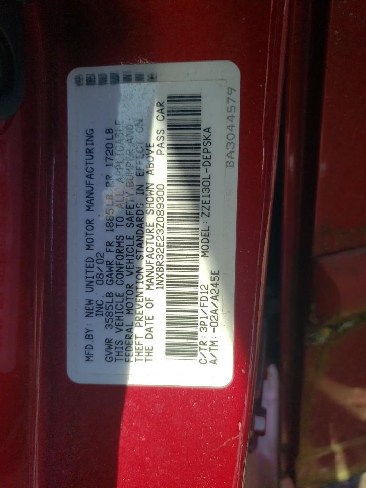 2003 Toyota Corolla Ce VIN: 1NXBR32E23Z089300 Lot: 55708754