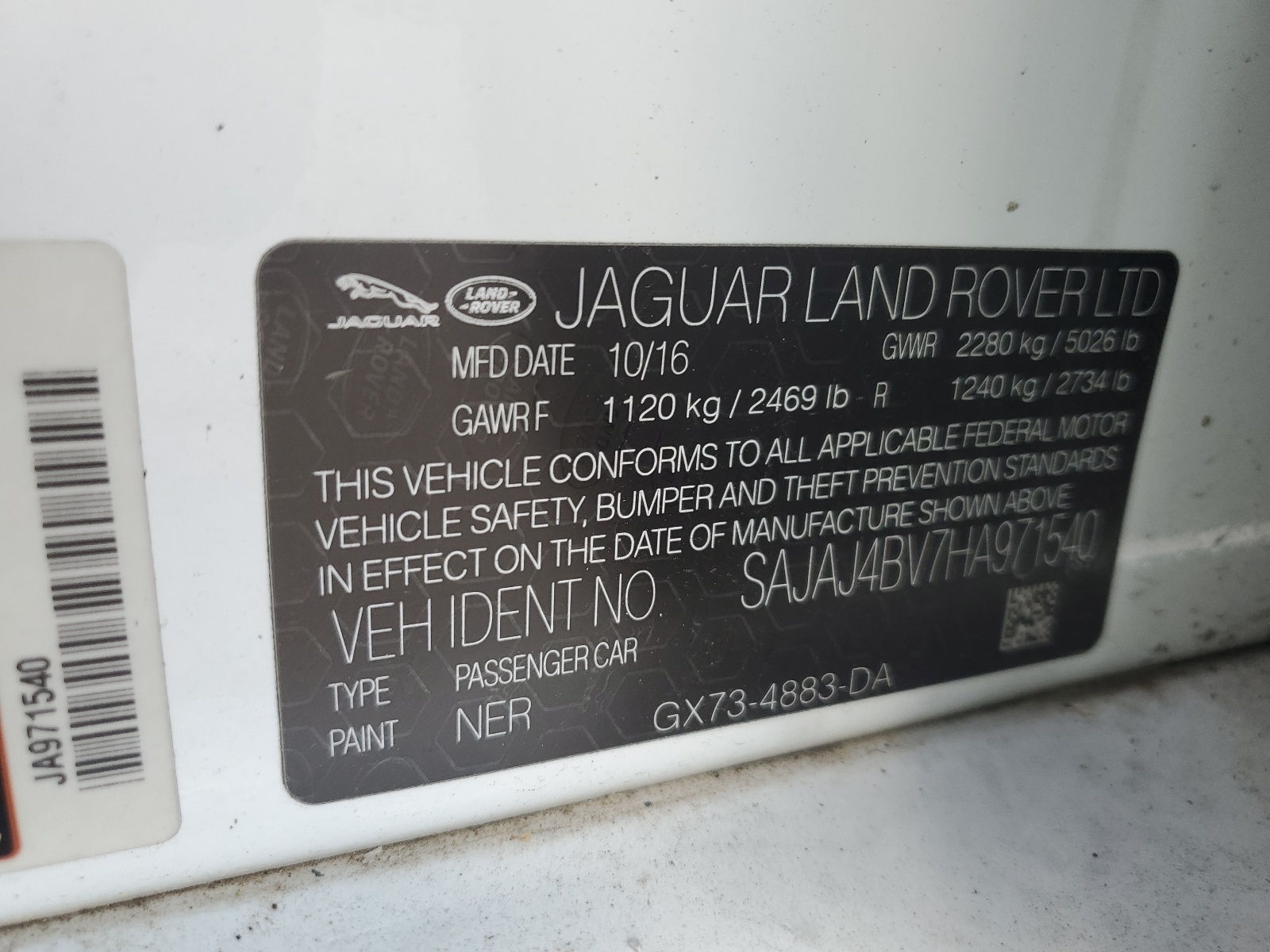 SAJAJ4BV7HA971540 2017 Jaguar Xe Premium