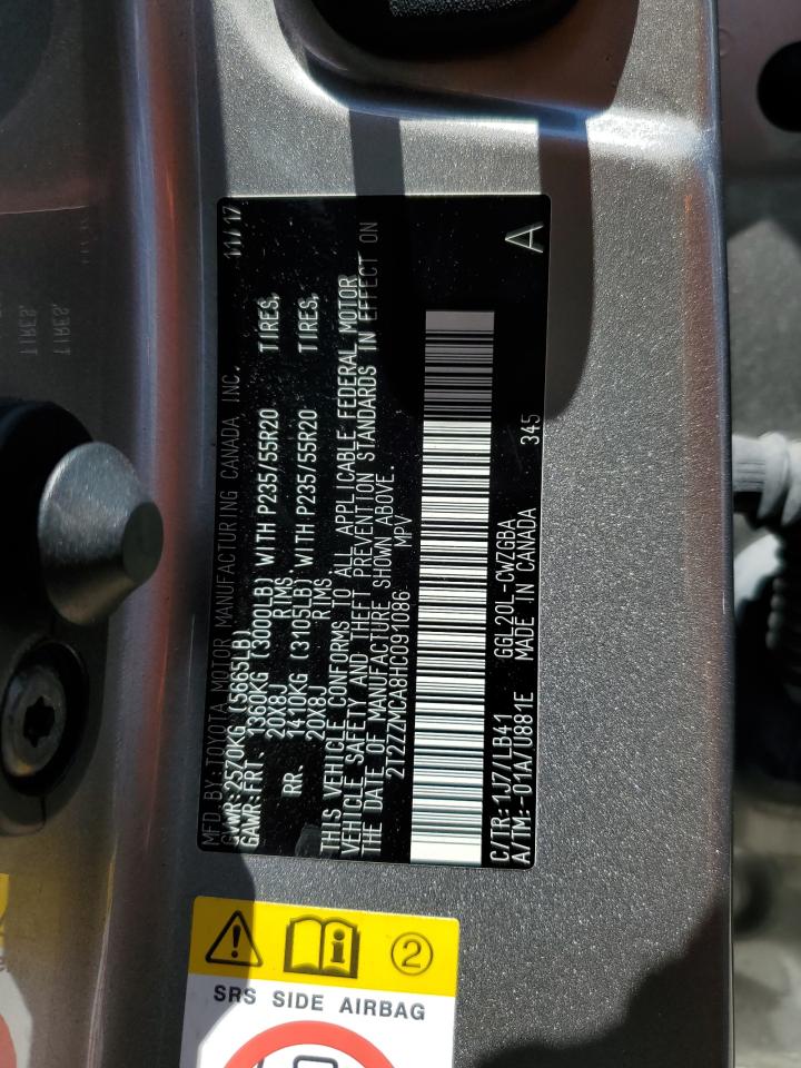 2017 Lexus Rx 350 Base VIN: 2T2ZZMCA8HC091086 Lot: 56806314