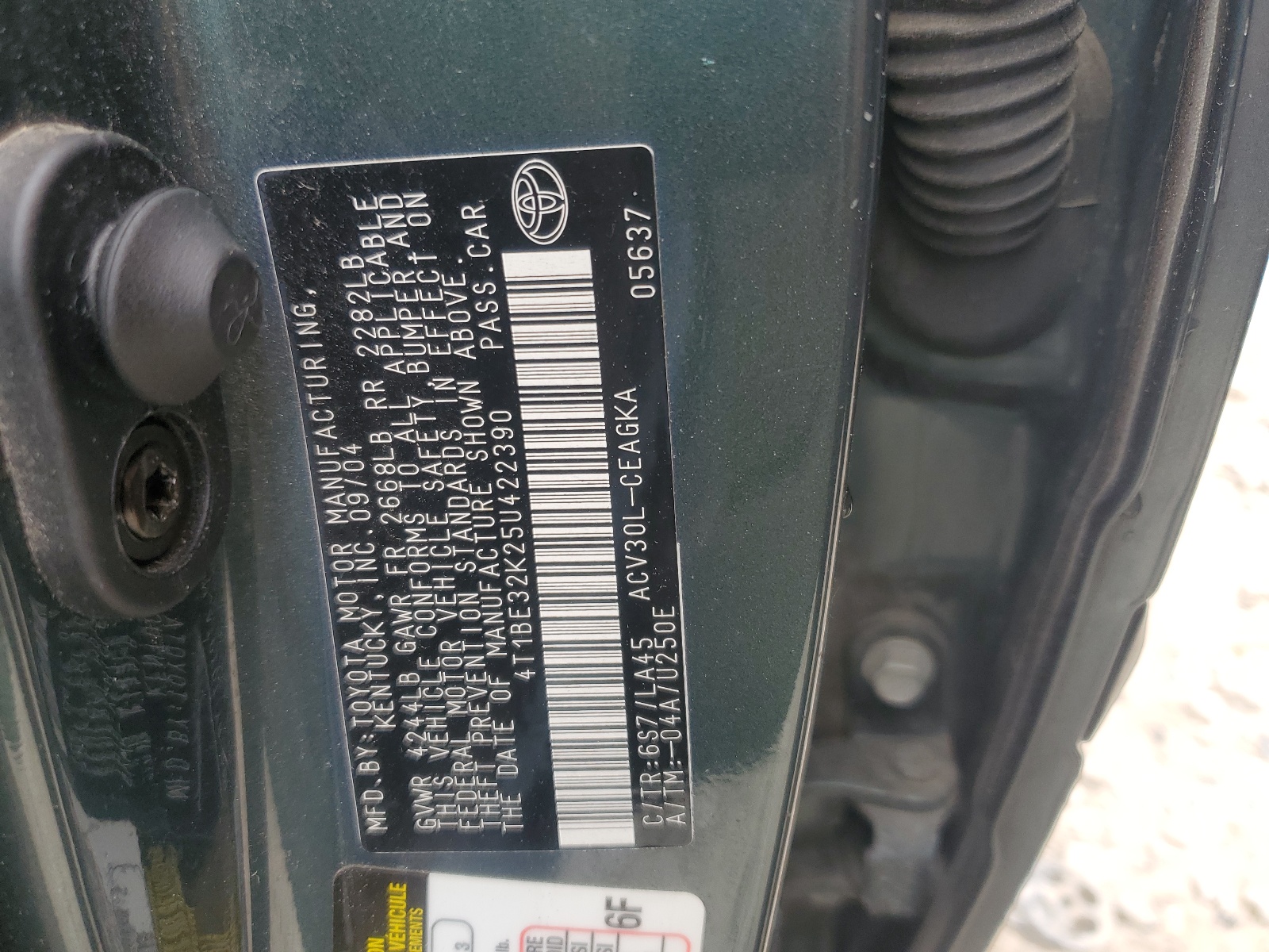 4T1BE32K25U422390 2005 Toyota Camry Le