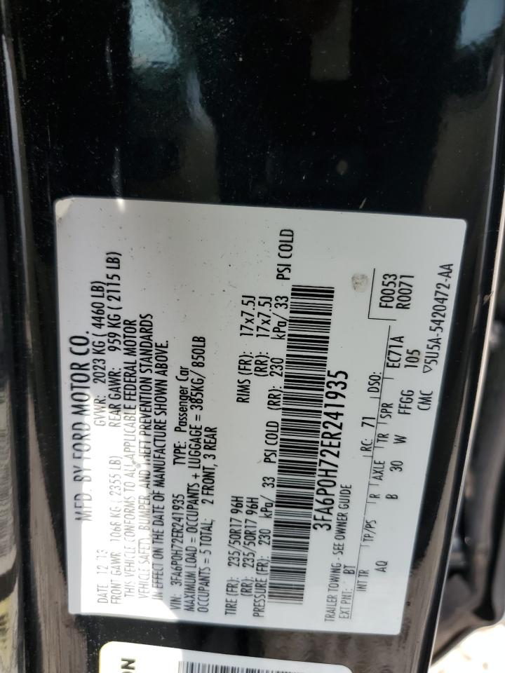 3FA6P0H72ER241935 2014 Ford Fusion Se