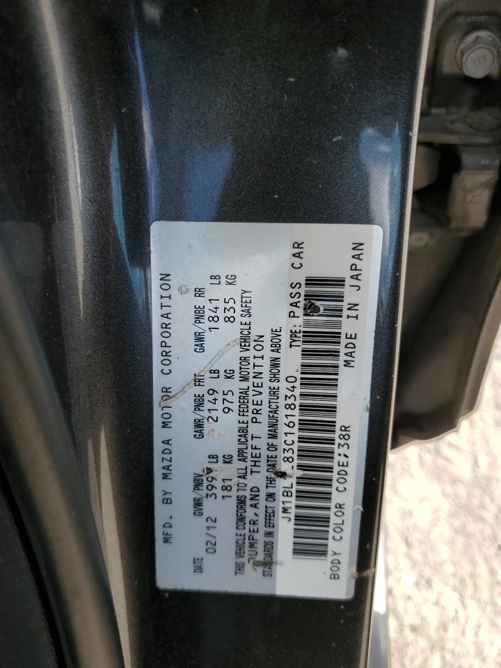 2012 Mazda 3 I VIN: JM1BL1L83C1618340 Lot: 55954734