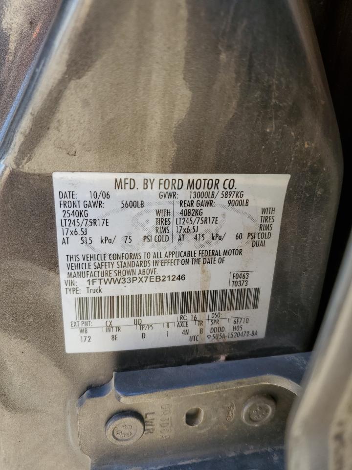 1FTWW33PX7EB21246 2007 Ford F350 Super Duty