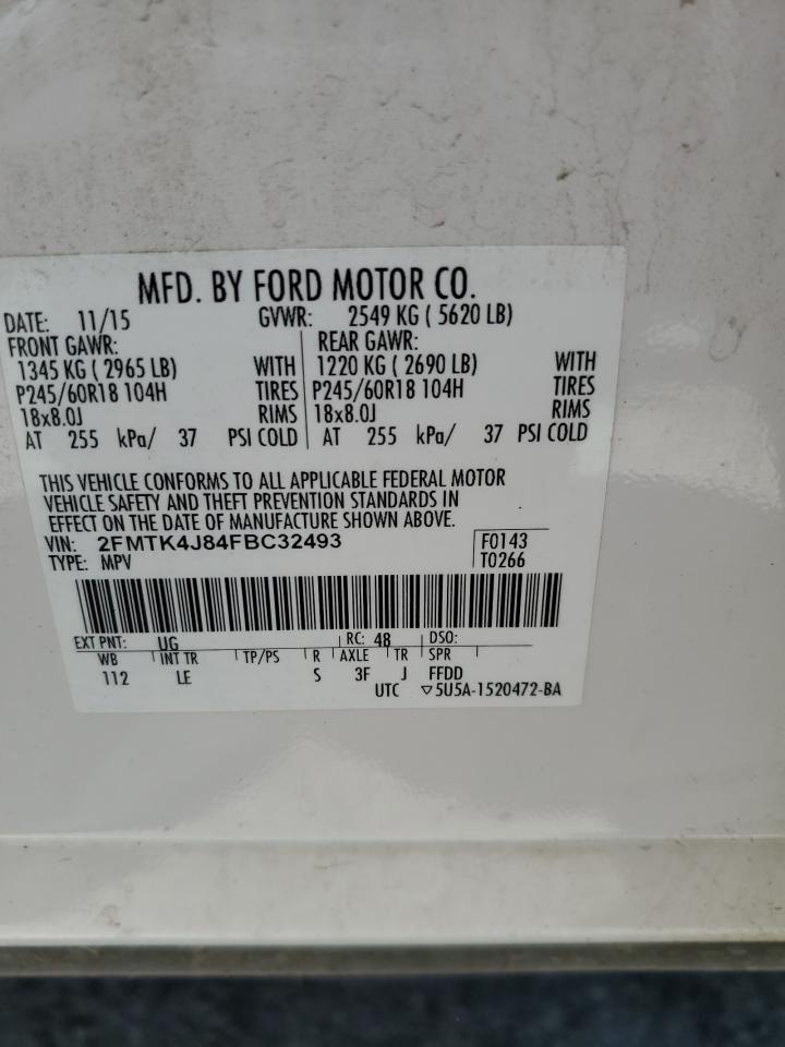 VIN 2FMTK4J84FBC32493 2015 FORD EDGE no.14