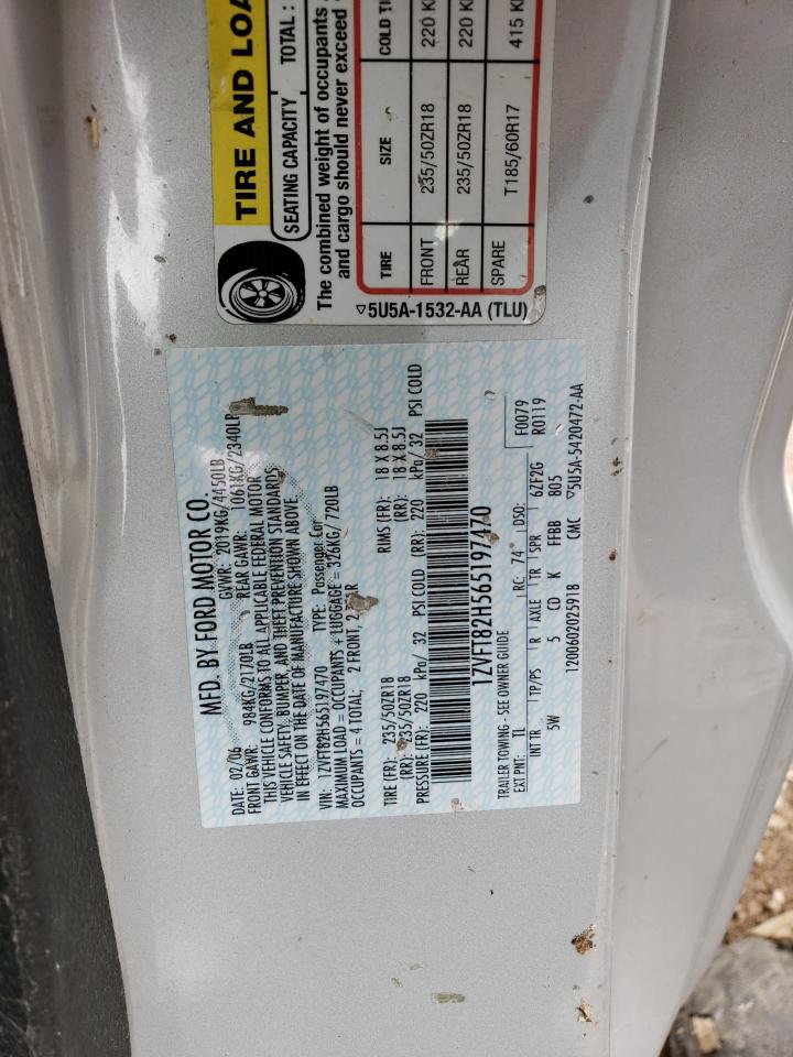 2006 Ford Mustang Gt VIN: 1ZVFT82H565197470 Lot: 53314974