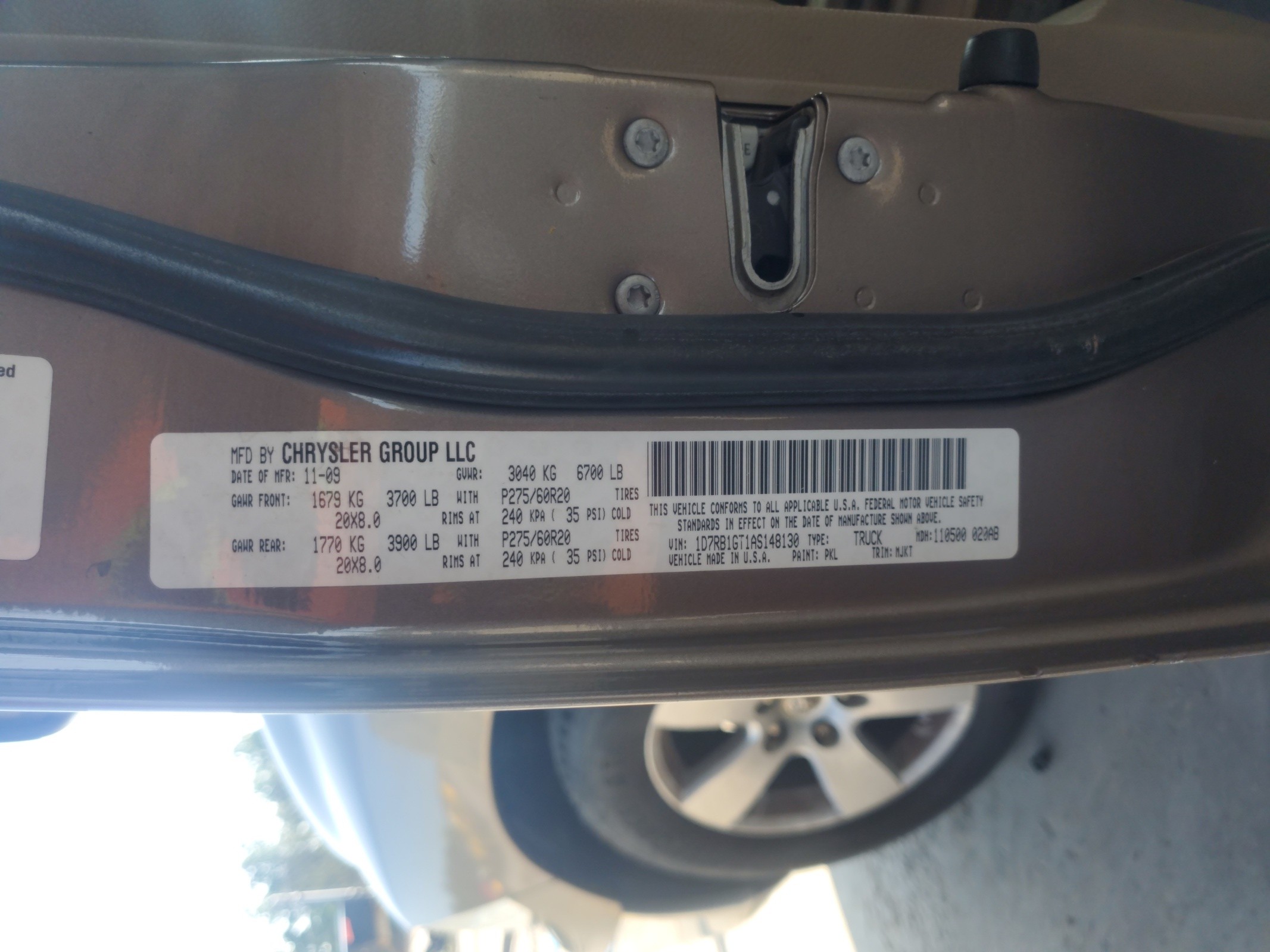 1D7RB1GT1AS148130 2010 Dodge Ram 1500