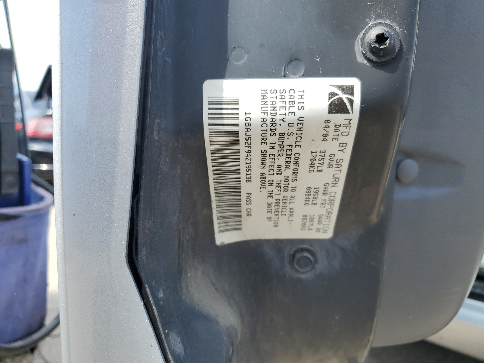 1G8AJ52F94Z195138 2004 Saturn Ion Level 2