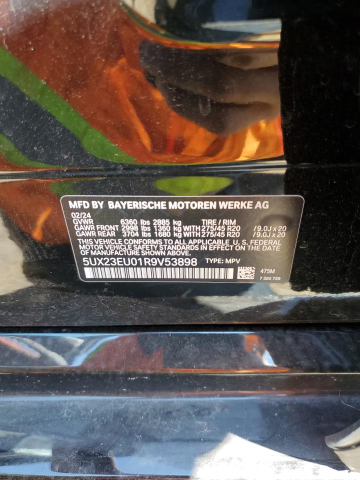 2024 BMW X5 xDrive40I VIN: 5UX23EU01R9V53898 Lot: 56563584
