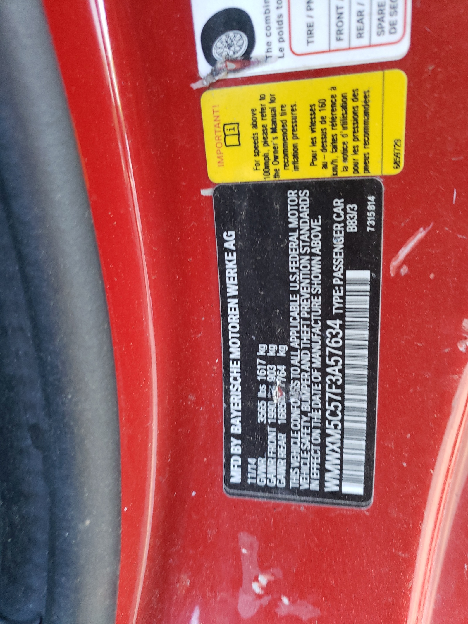 WMWXM5C57F3A57634 2015 Mini Cooper