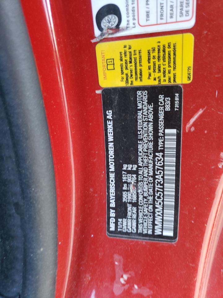 2015 Mini Cooper VIN: WMWXM5C57F3A57634 Lot: 51200684