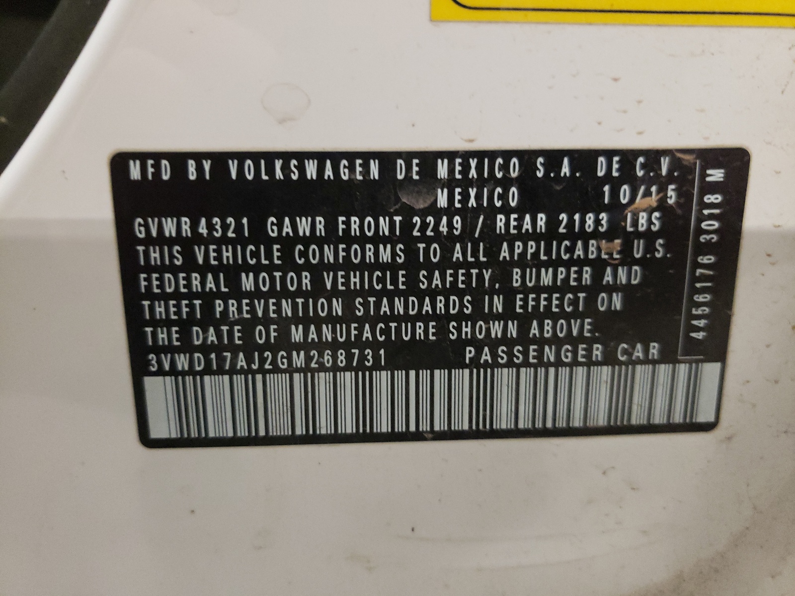 3VWD17AJ2GM268731 2016 Volkswagen Jetta Sport