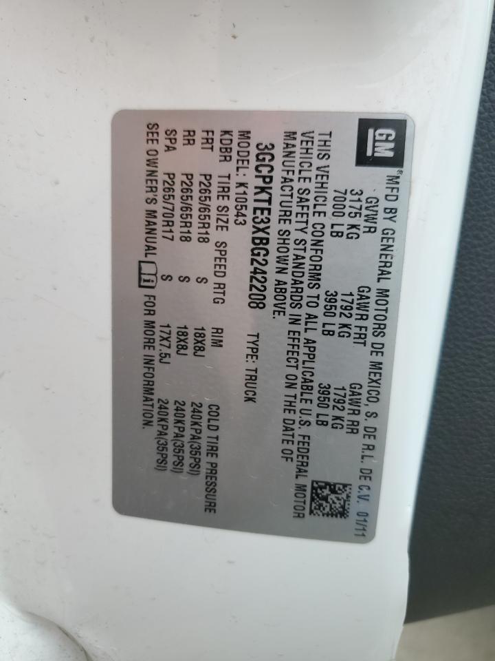 2011 Chevrolet Silverado K1500 Ltz VIN: 3GCPKTE3XBG242208 Lot: 55200224