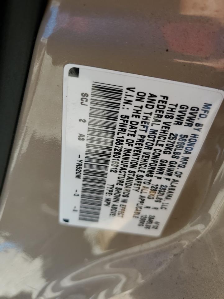 2002 Honda Odyssey Ex VIN: 5FNRL18672B016312 Lot: 57341244