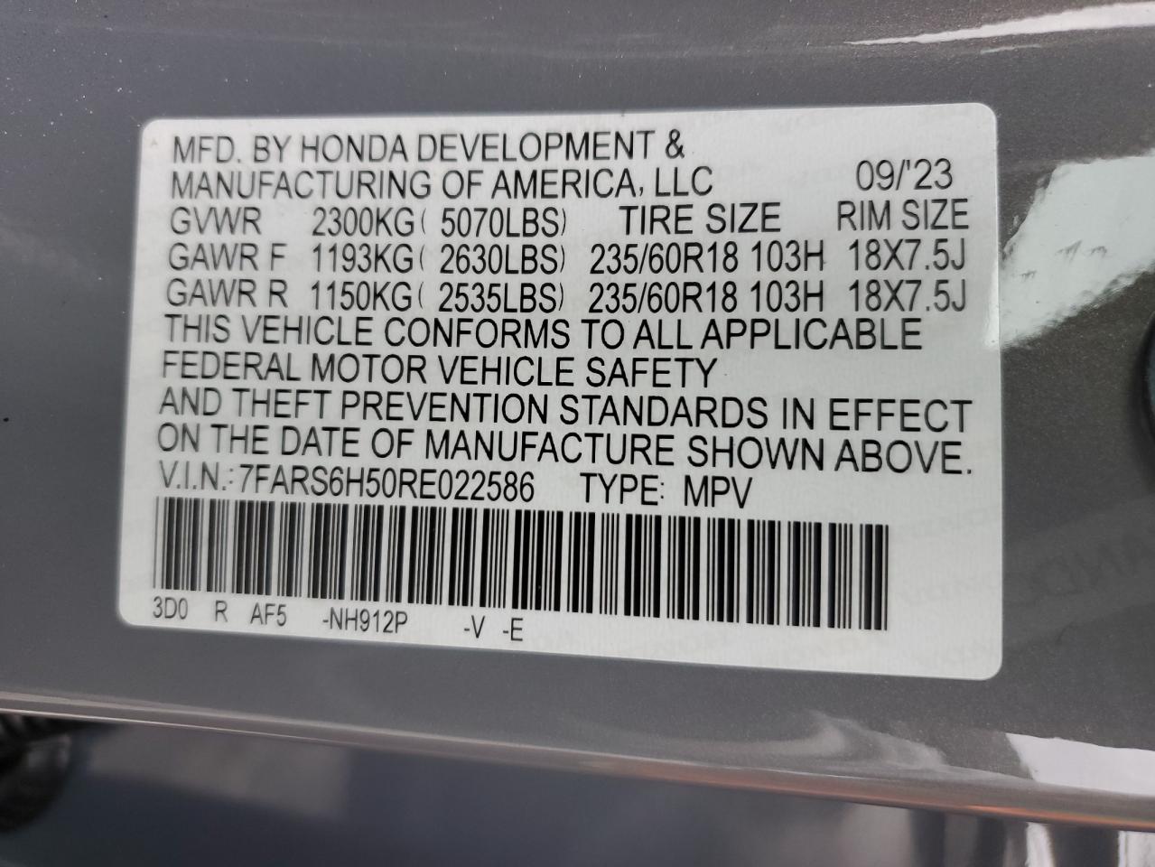 7FARS6H50RE022586 2024 Honda Cr-V Sport