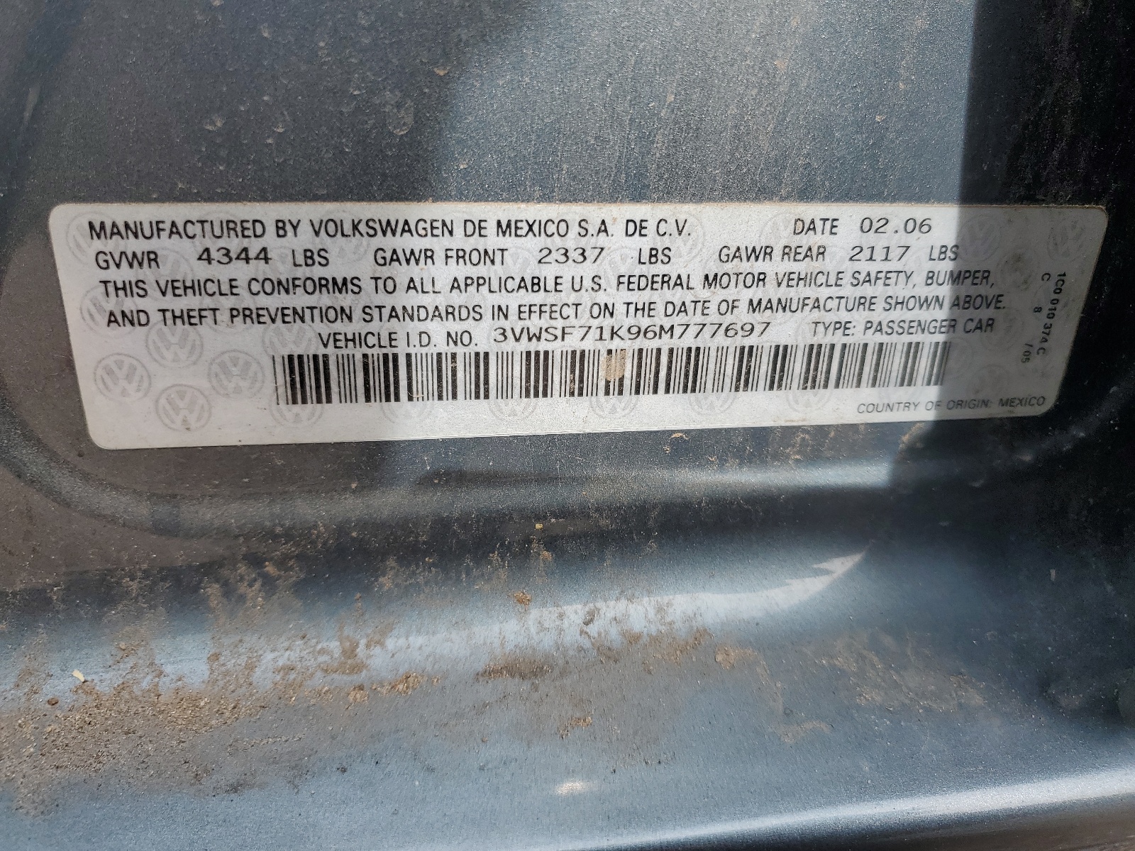 3VWSF71K96M777697 2006 Volkswagen Jetta 2.5 Option Package 1