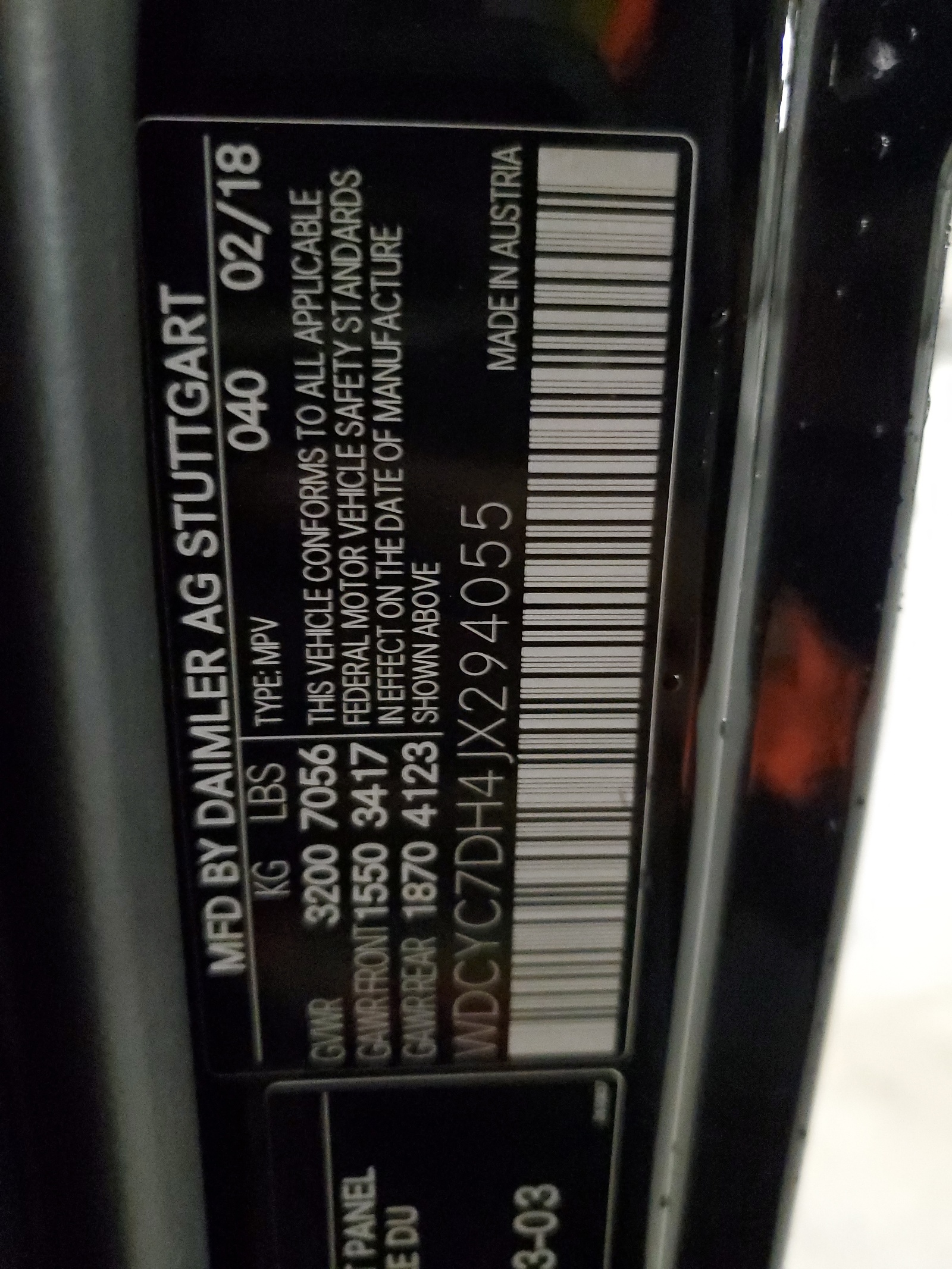 WDCYC7DH4JX294055 2018 Mercedes-Benz G 63 Amg