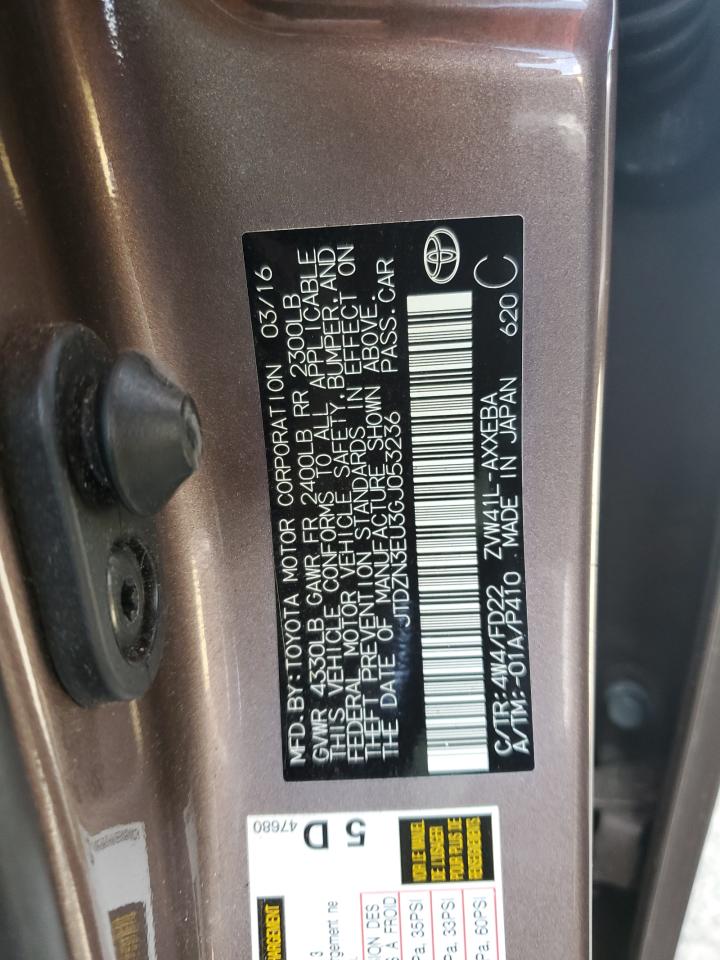 2016 Toyota Prius V VIN: JTDZN3EU3GJ053236 Lot: 49163034