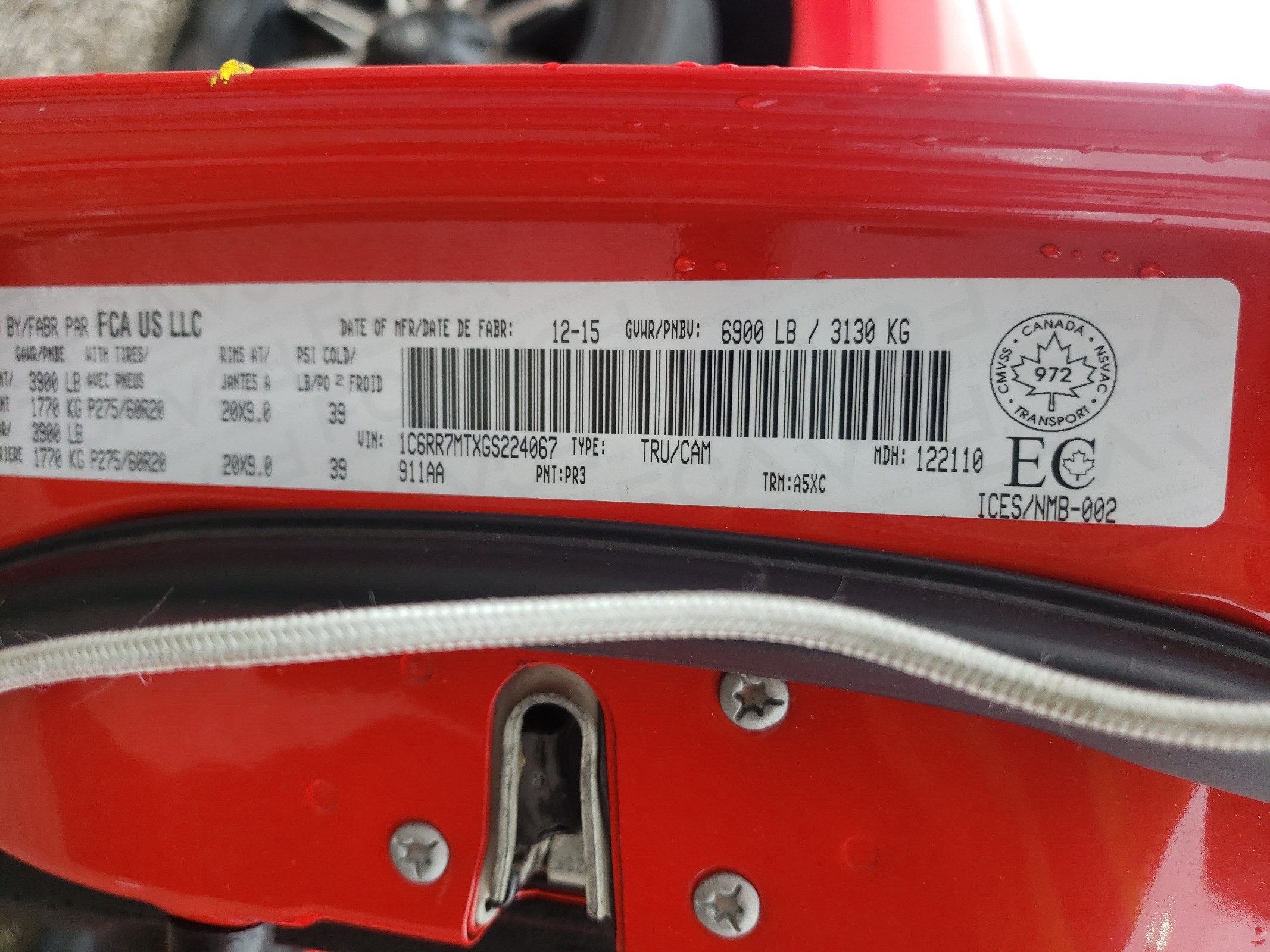 1C6RR7MTXGS224067 2016 Ram 1500 Sport