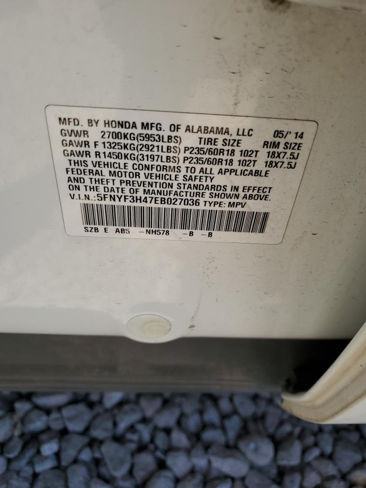 2014 Honda Pilot Ex VIN: 5FNYF3H47EB027036 Lot: 56966924