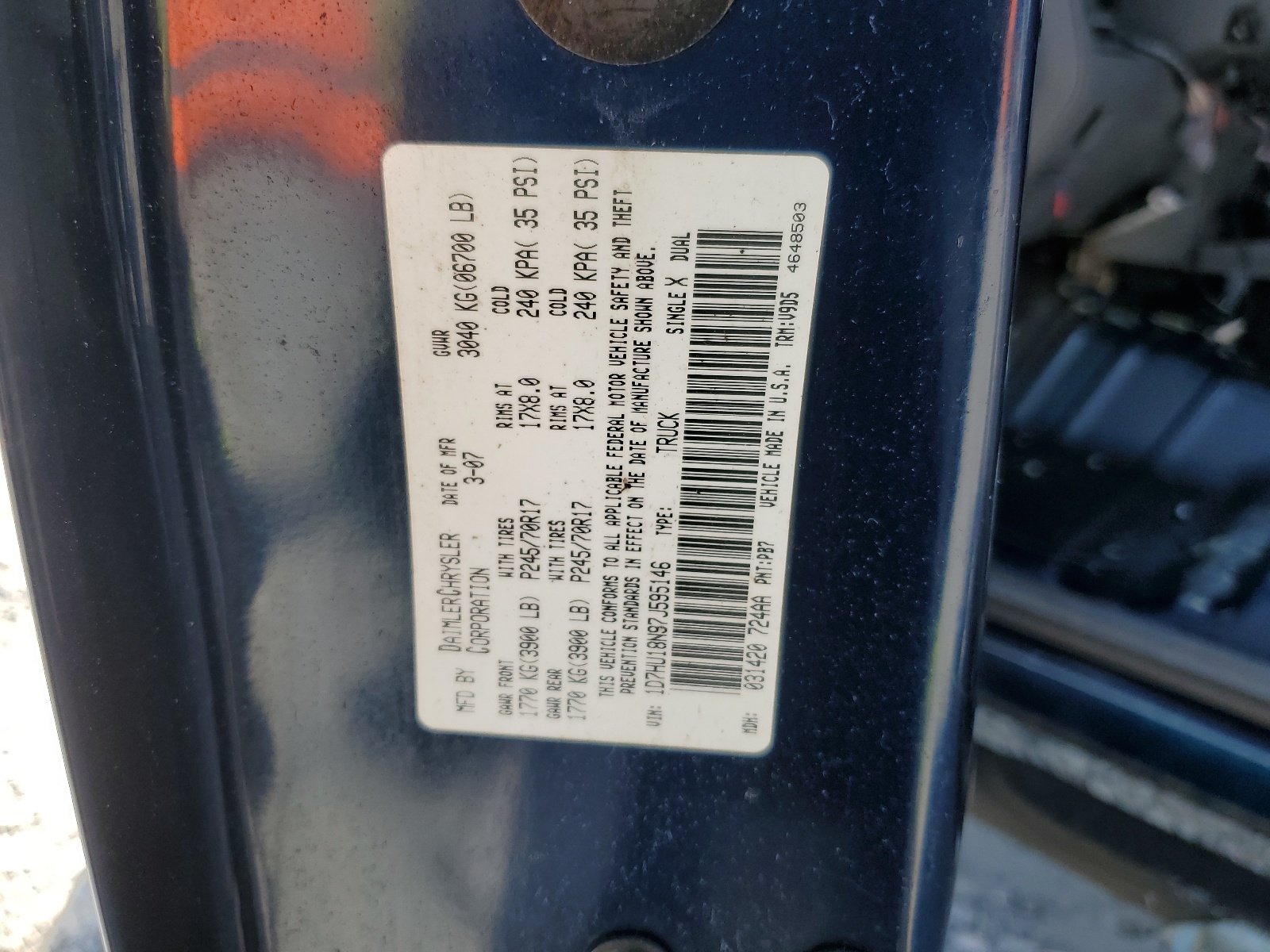 1D7HU18N97J595146 2007 Dodge Ram 1500 St