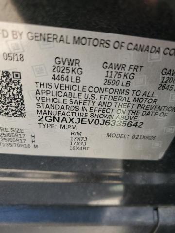 2018 CHEVROLET EQUINOX LT 2GNAXJEV0J6335642  55512824