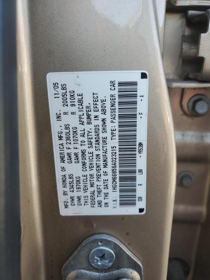 2006 Honda Accord Ex VIN: 1HGCM66856A023215 Lot: 55169634