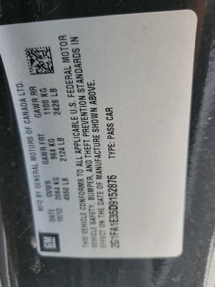 2013 Chevrolet Camaro Ls VIN: 2G1FA1E35D9152876 Lot: 54563934