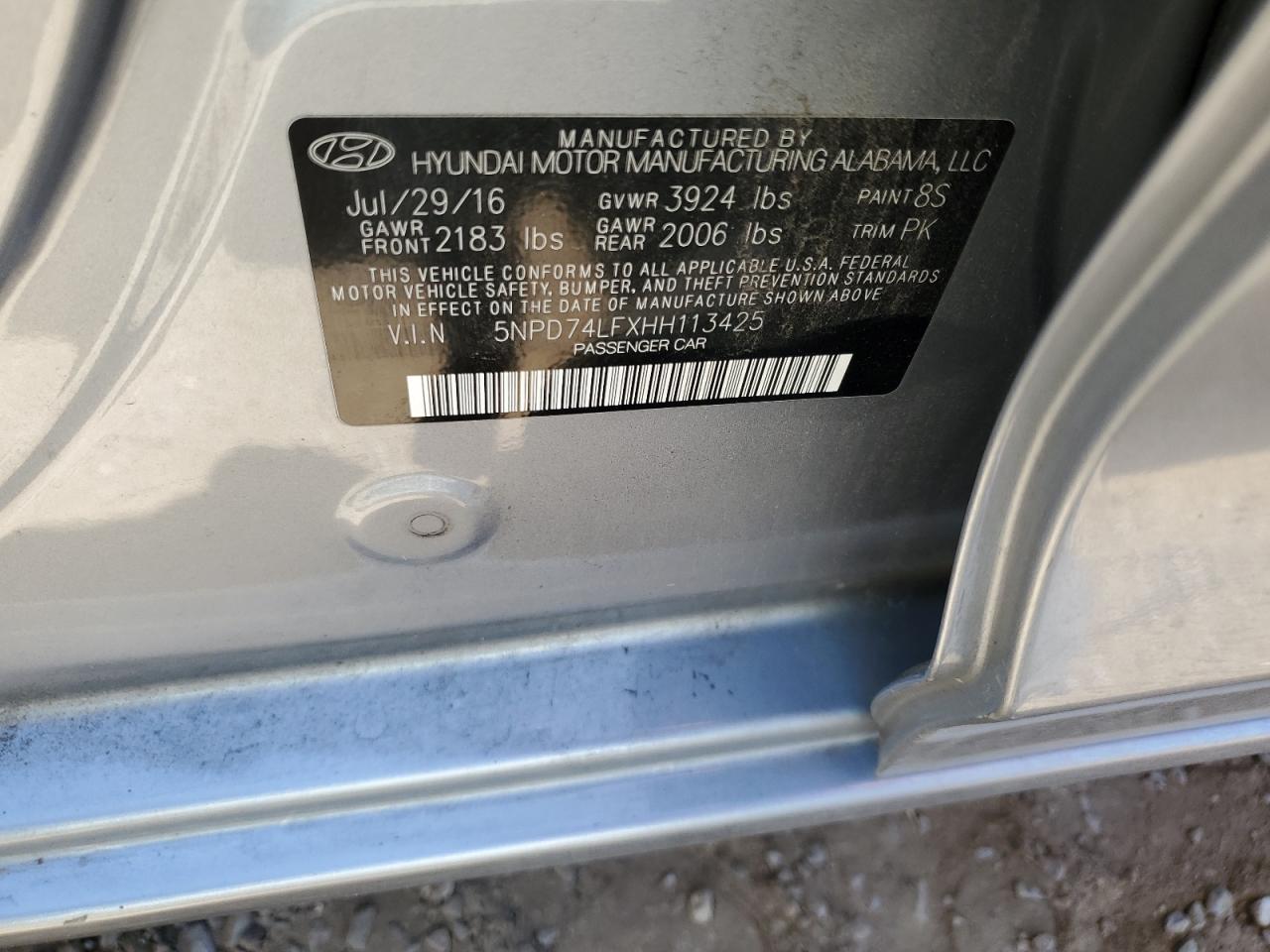 2017 Hyundai Elantra Se VIN: 5NPD74LFXHH113425 Lot: 53703814