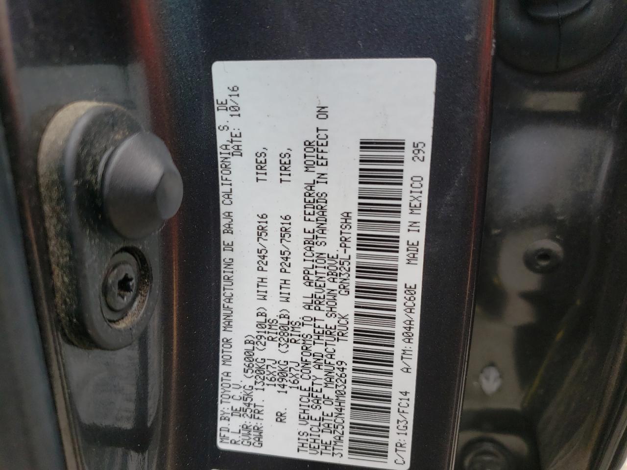 2017 Toyota Tacoma Double Cab VIN: 3TMAZ5CN4HM032649 Lot: 53999424