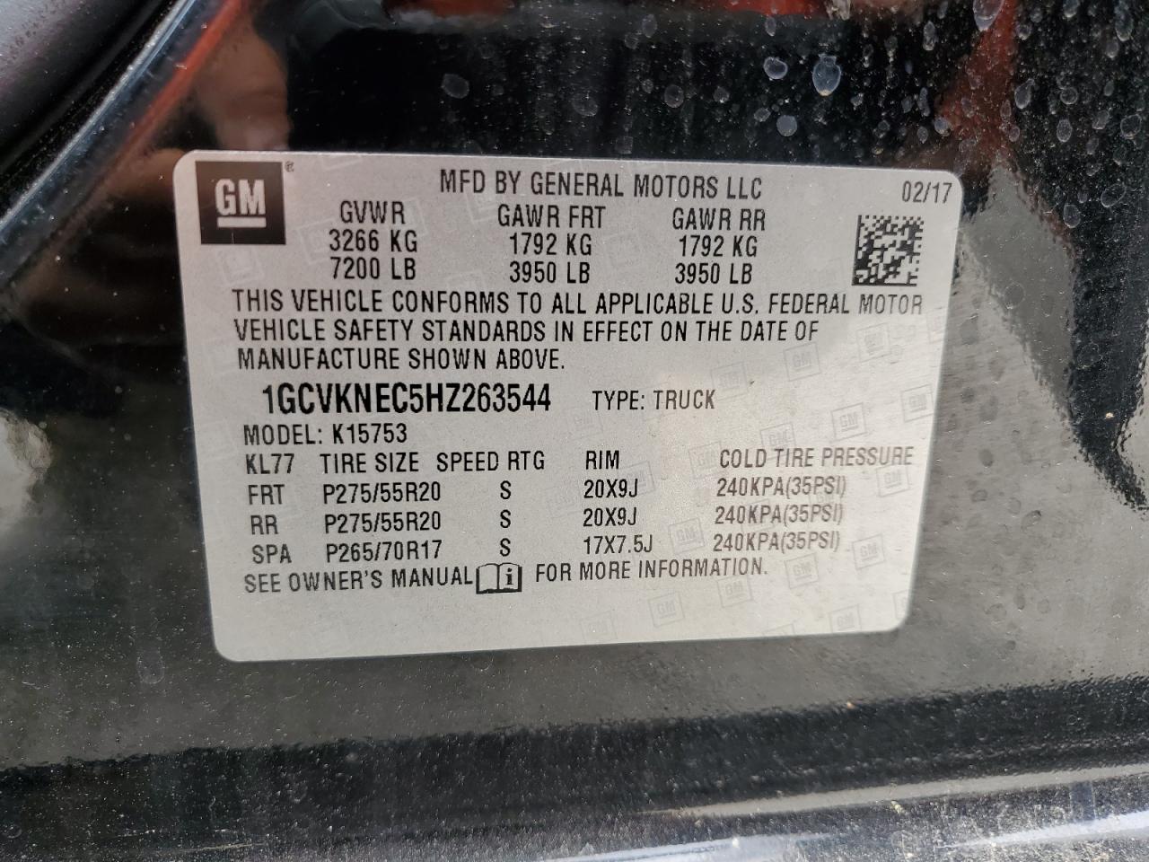 1GCVKNEC5HZ263544 2017 Chevrolet Silverado K1500