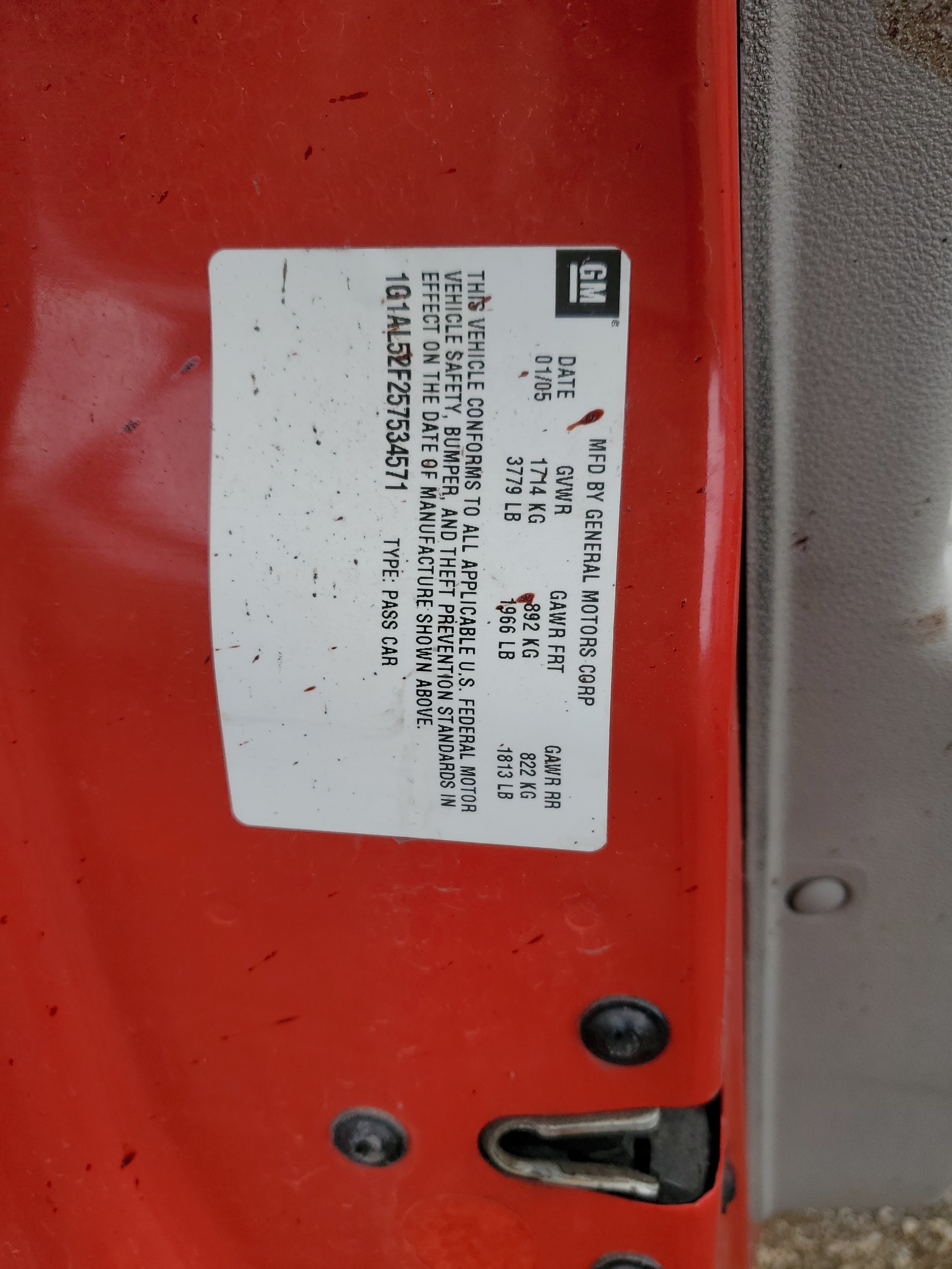 1G1AL52F257534571 2005 Chevrolet Cobalt Ls