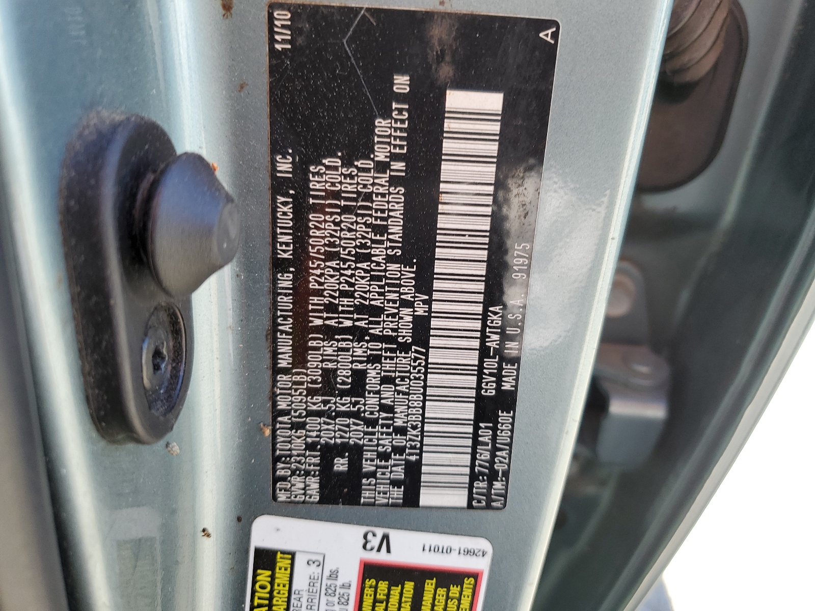 4T3ZK3BB8BU035577 2011 Toyota Venza