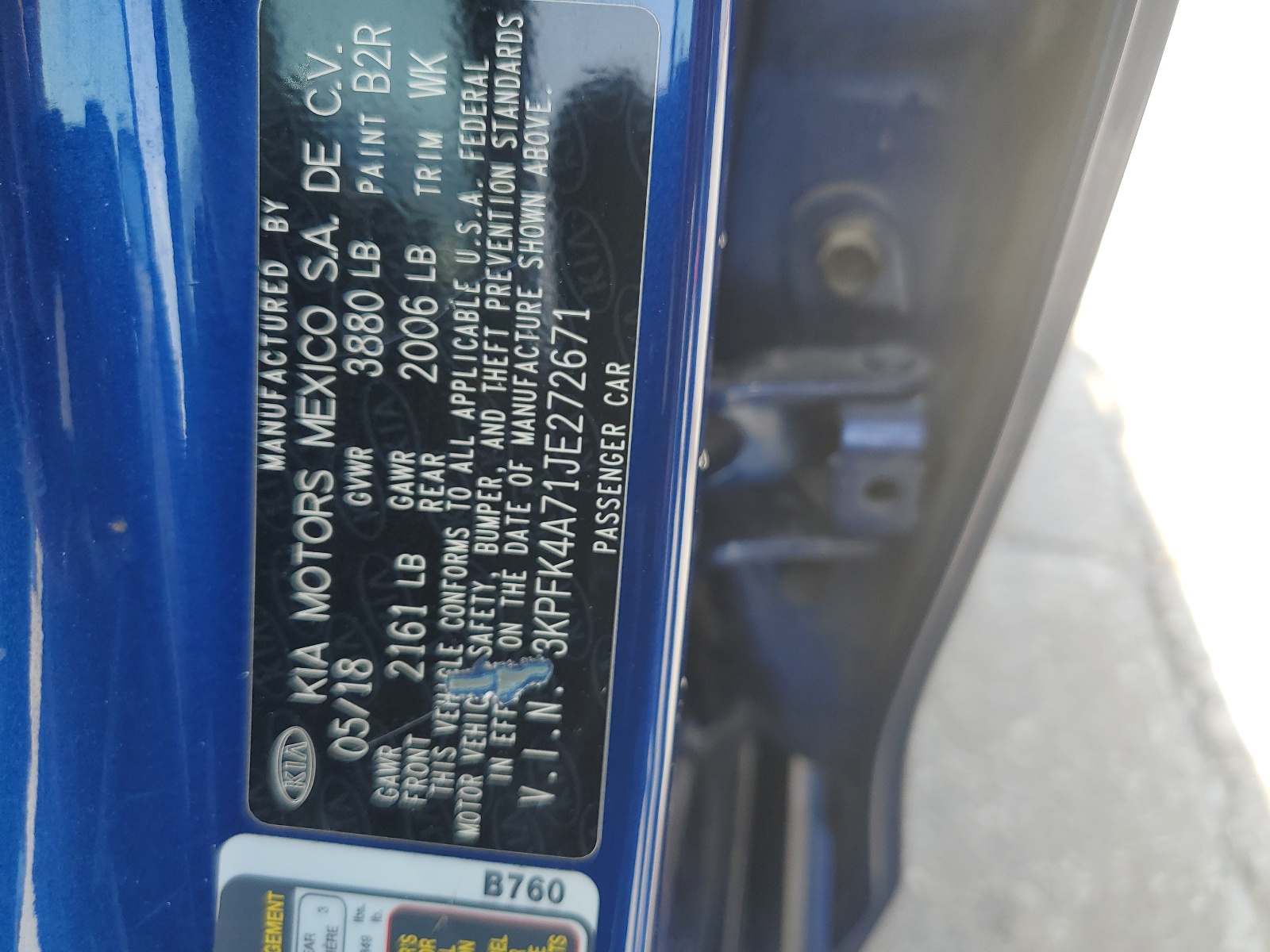 3KPFK4A71JE272671 2018 Kia Forte Lx