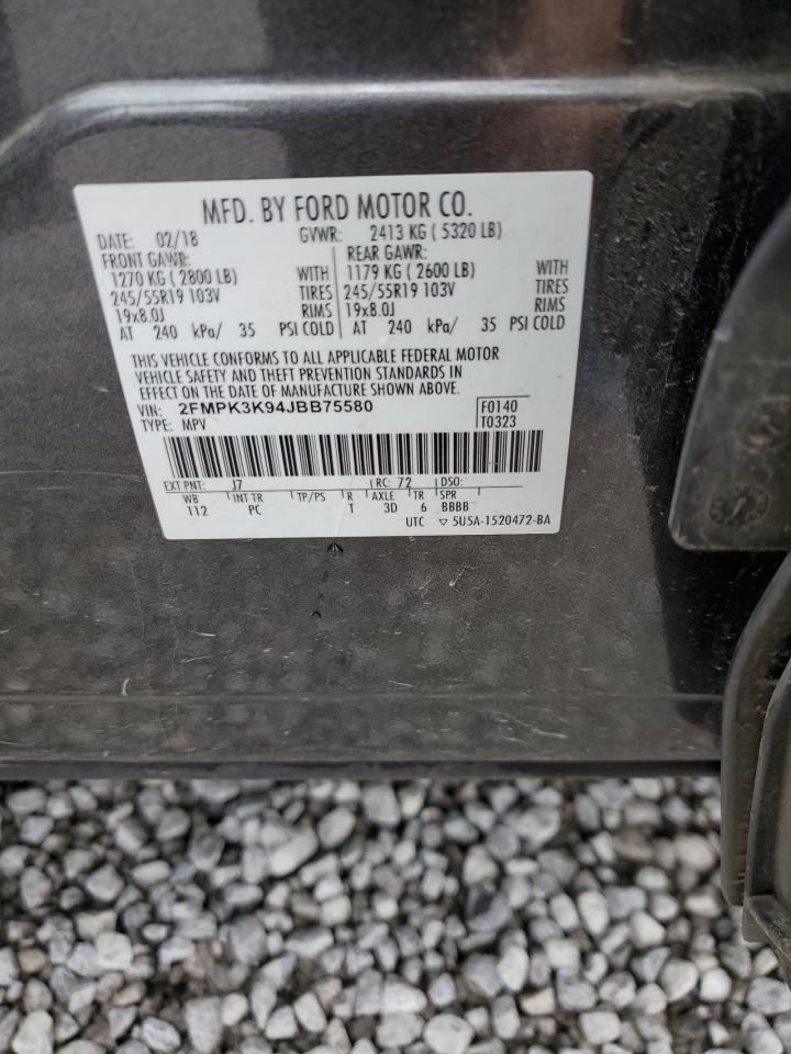 VIN 2FMPK3K94JBB75580 2018 FORD EDGE no.14