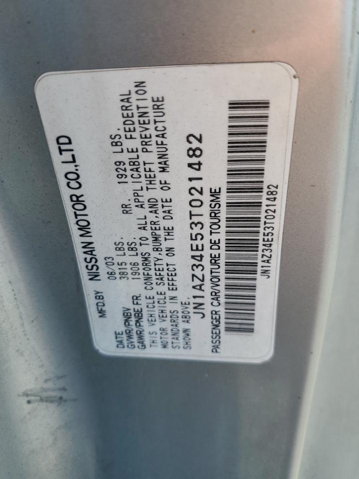2003 Nissan 350Z Coupe VIN: JN1AZ34E53T021482 Lot: 54232864