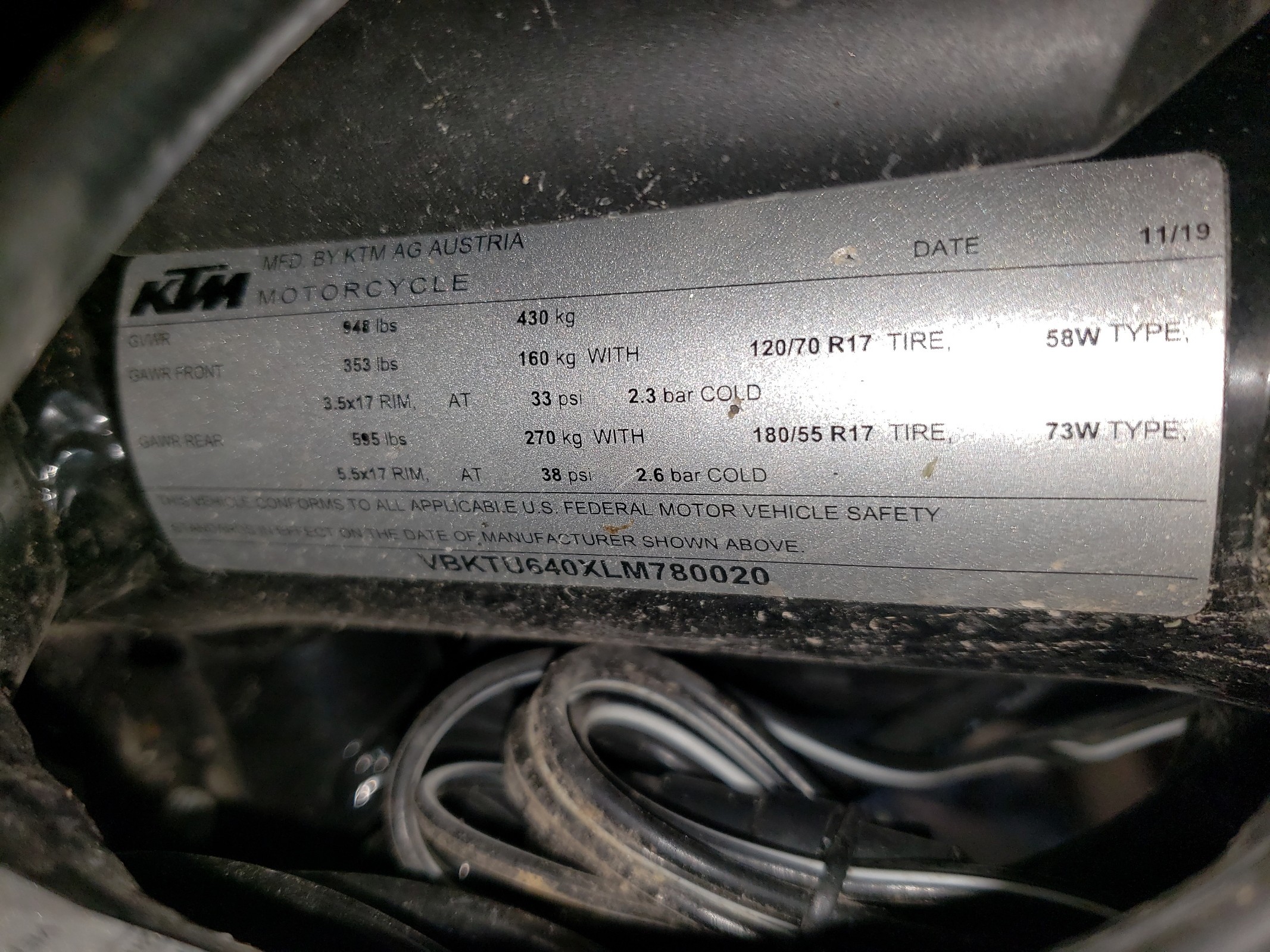 VBKTU640XLM780020 2020 Ktm 790 Duke