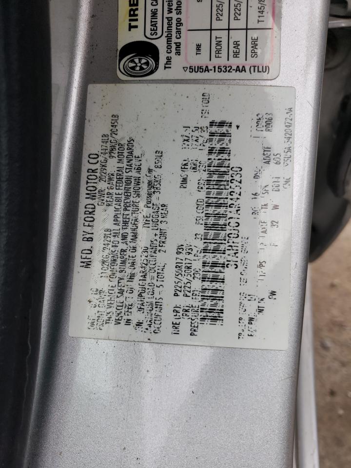 2010 Ford Fusion Sel VIN: 3FAHP0JG1AR425230 Lot: 54535174