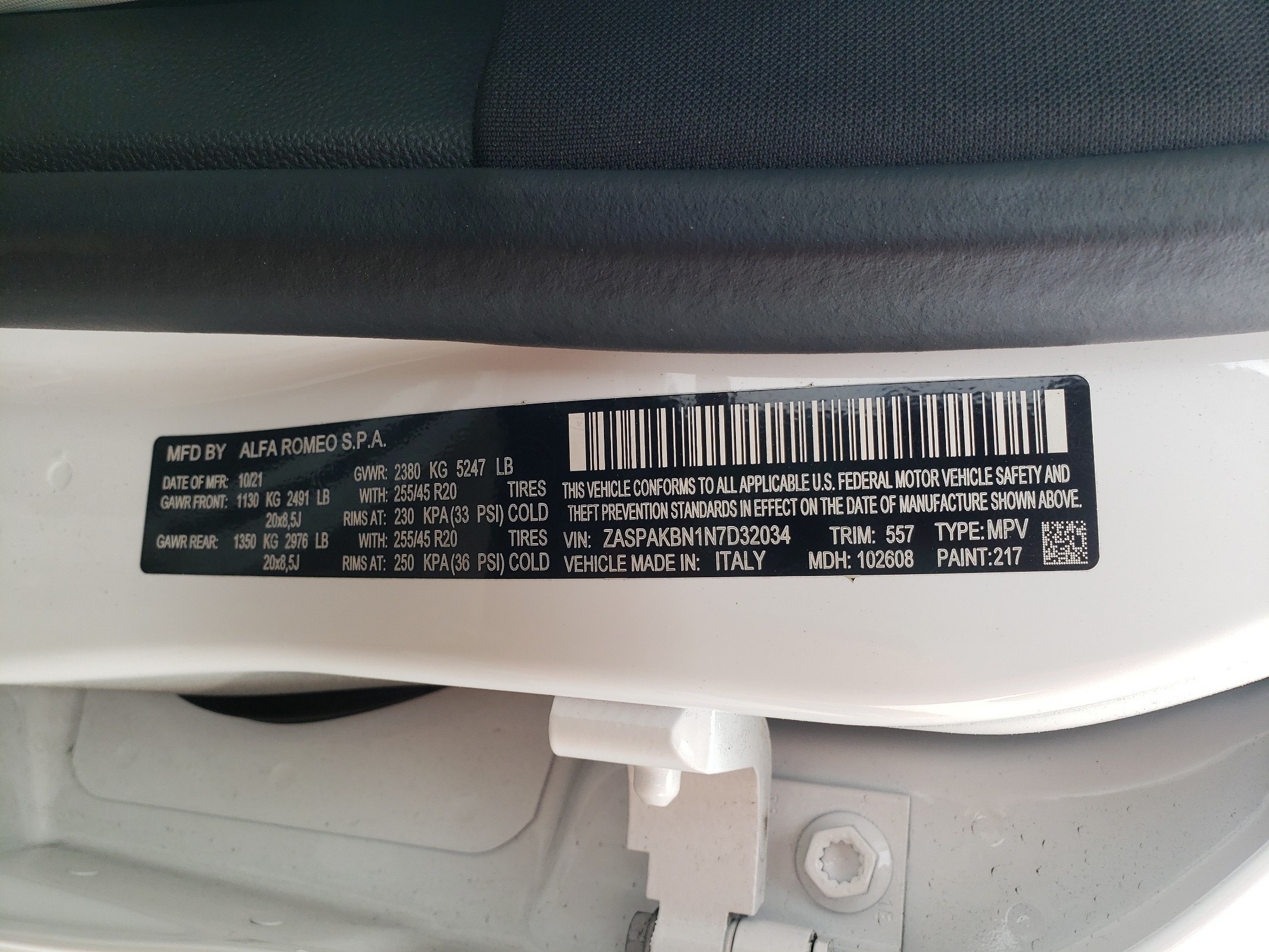 ZASPAKBN1N7D32034 2022 Alfa Romeo Stelvio Ti