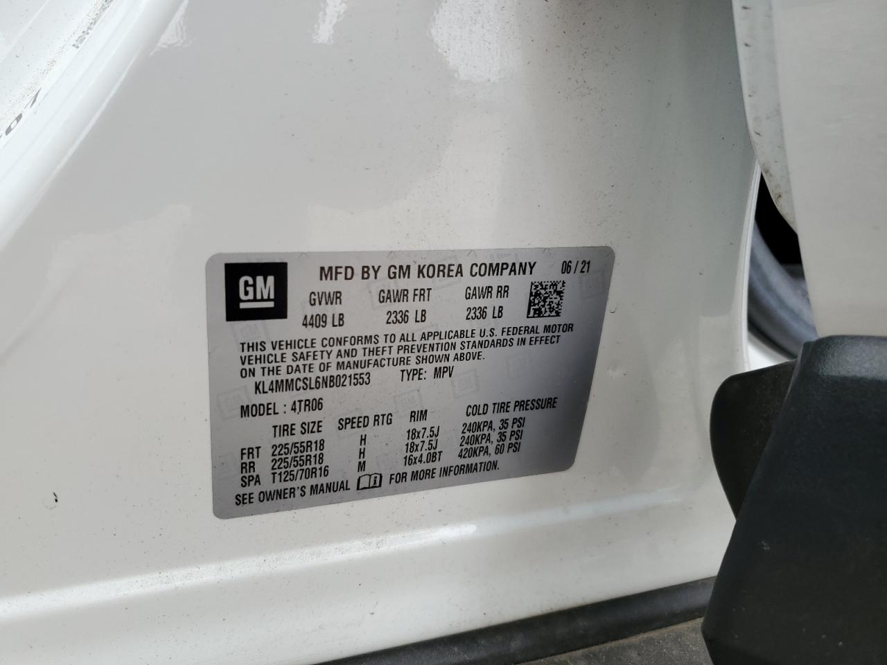 2022 Buick Encore Gx Preferred VIN: KL4MMCSL6NB021553 Lot: 54182814