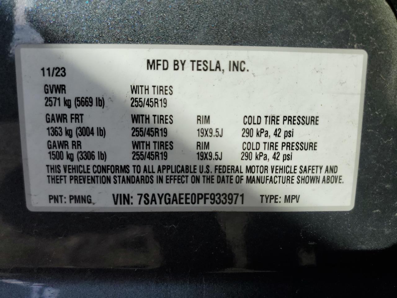 7SAYGAEE0PF933971 2023 Tesla Model Y